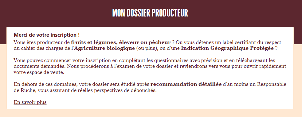 1 Quelles sont les conditions à remplir pour fournir les Ruches